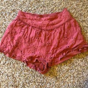 Women’s Dark Red/Orange Flow Embroidery Shorts XS